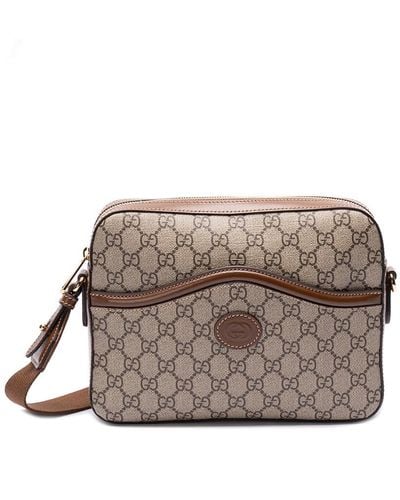Gucci Messenger Bag With `Interlocking G` - Gray
