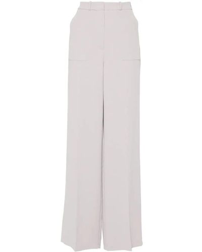 Elisabetta Franchi Wide-leg Crepe Trousers - White