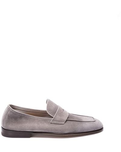 Brunello Cucinelli Unlined Penny Loafers - Gray