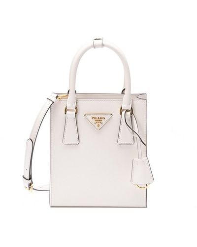 Prada Saffiano Leather Handbag - White
