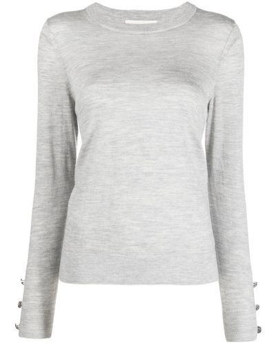 Michael Kors Fine-knit Crew-neck Sweater - Gray