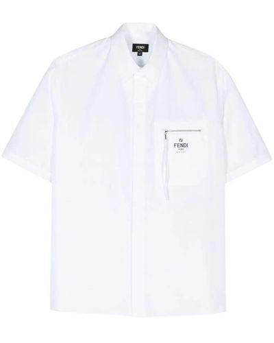 Fendi Logo-print Cotton Shirt - White