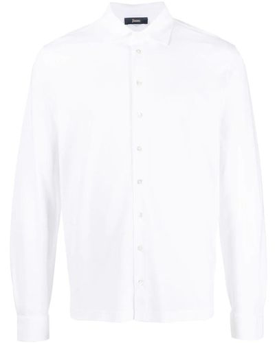 Herno Spread-collar Cotton Shirt - White