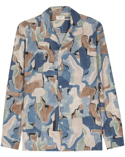 Altea `Luke` Camuflage Print Shirt - Blue