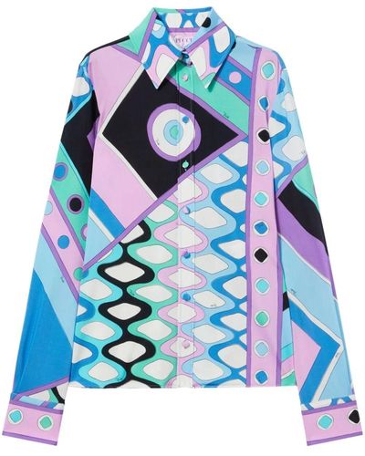 Emilio Pucci Long Sleeve Shirt - Blue