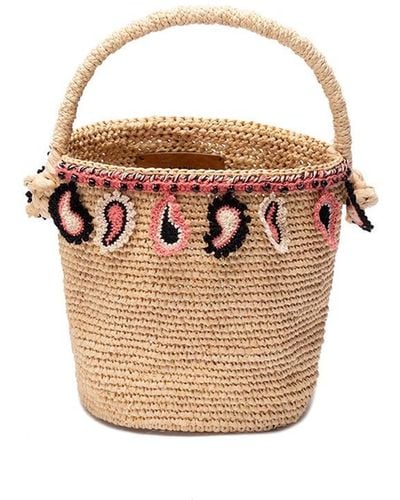 Alanui `paisley` Basket Bag - Natural