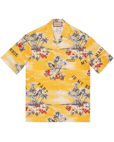 Gucci Hawaiian Vacation Shirt - Yellow