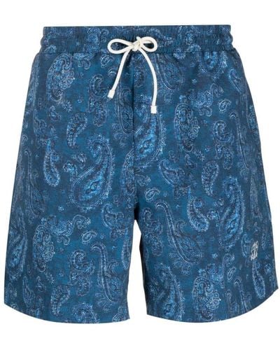 Brunello Cucinelli Paisley-print Swim Shorts - Blue