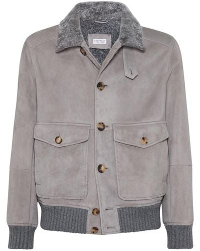 Brunello Cucinelli Fur Jacket - Grey