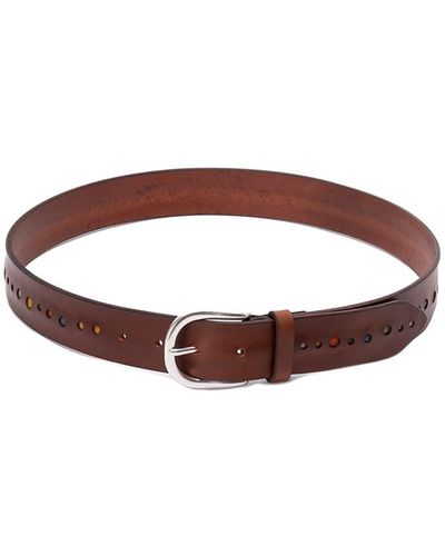 Orciani `bull Wool` Leather Belt - Brown