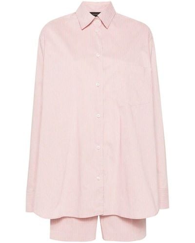 ANDAMANE `Georgiana` Set (Oversized Shirt+Boyfriend Boxer Shorts) - Pink