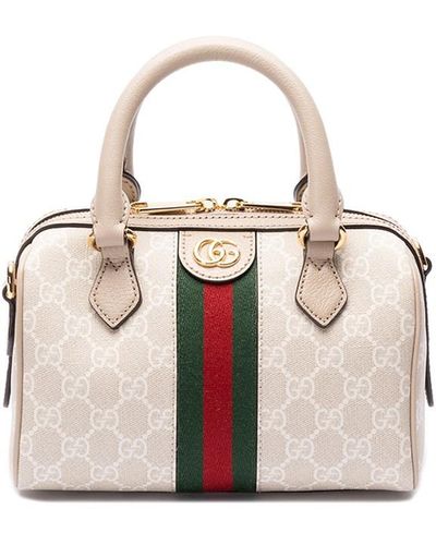 Gucci Ophidia GG Mini Top Handle Bag - Natural
