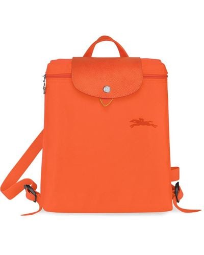 Longchamp `le Pliage Green` Medium Unisex Backpack - Orange