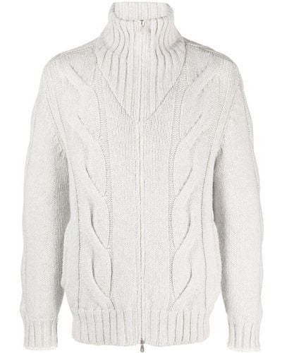 Brunello Cucinelli Cable-knit Padded Jacket - White