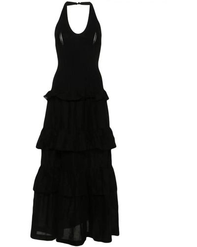 Twin Set Knit Long Dress - Black