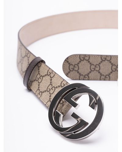Gucci `Gg Supreme` Belt With `G` Buckle - Bianco