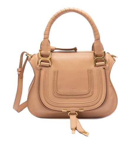 Chloé `marcie` Small `double Carry` Bag - Natural