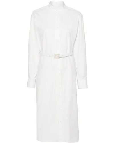 Fendi Belted Shirt Dress - White
