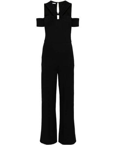 Patrizia Pepe Cut-out Detail Wide-leg Jumpsuit - Black
