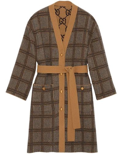 Gucci Reversible Wool Cardi-coat - Brown
