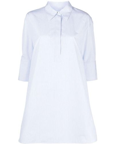 Jil Sander Striped Half-sleeve Cotton Shirt - White