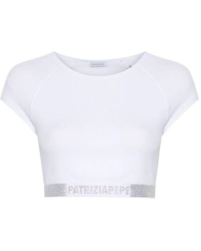 Patrizia Pepe Crystal-embellished Crop Top - White