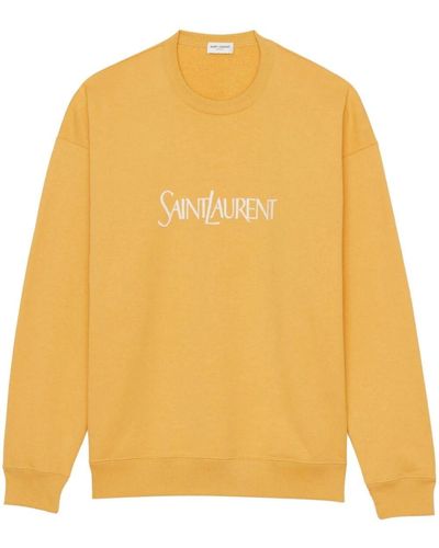 Saint Laurent Cotton Logo Sweatshirt - Yellow