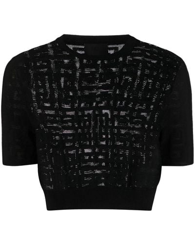 Givenchy `4g` Cropped Sweater - Black