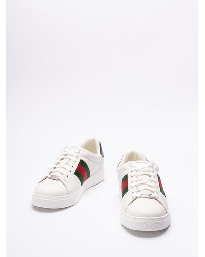 Gucci Sneaker Ace Con Dettaglio Web - Bianco