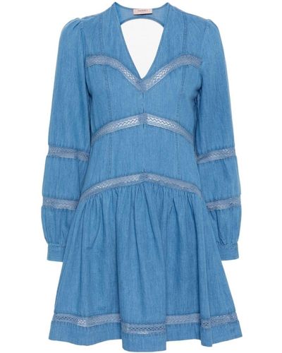 Twin Set Denim Midi Dress - Blue