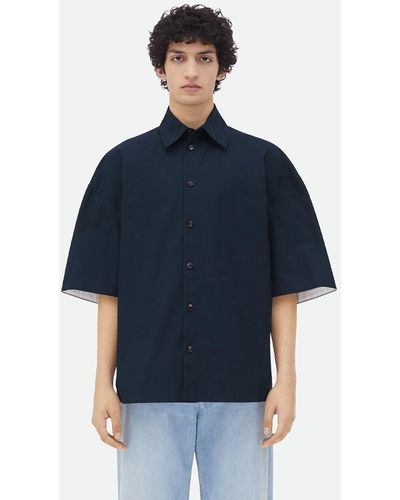 Bottega Veneta Compact Cotton Shirt - Blue