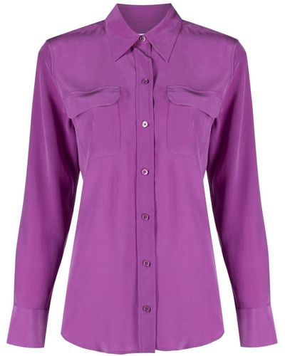 Equipment `slim Signature` Shirt - Purple