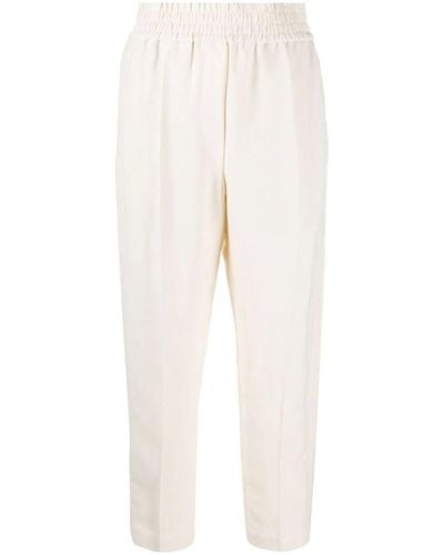 Brunello Cucinelli Pants With Elasticated Waist - White