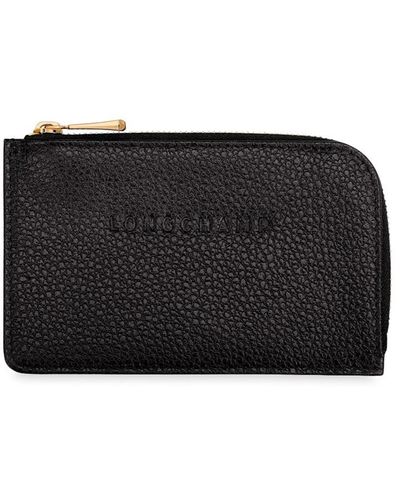 Longchamp `le Foulonné` Card Holder - Black