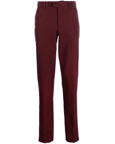 Brunello Cucinelli Mid-rise Cotton Trousers - Red