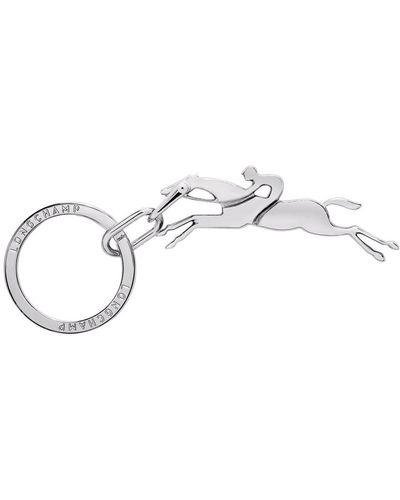 Longchamp `Metal Horse` Key Ring - Bianco