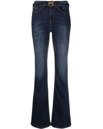 Pinko Love Brids-buckle Flared Jeans - Blue