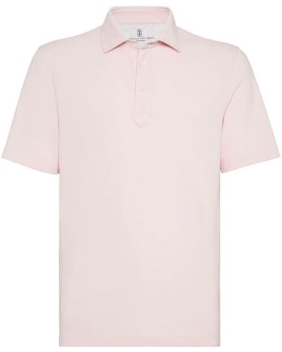 Brunello Cucinelli Cotton Piquet Polo Shirt - Pink