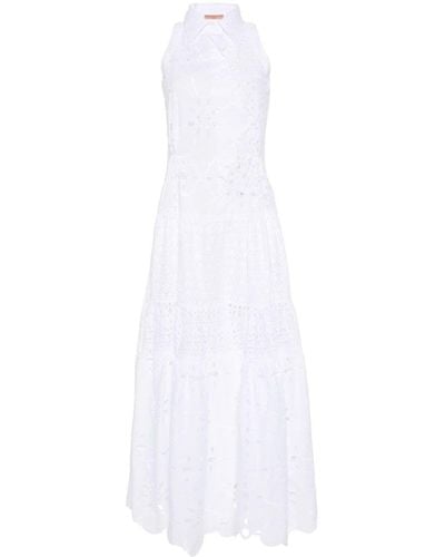 Ermanno Scervino Broderie Anglaise Maxi Dress - White