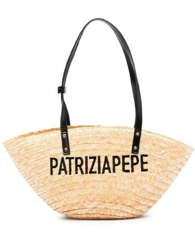 Patrizia Pepe `Summer Straw` Tote Bag - Metallic