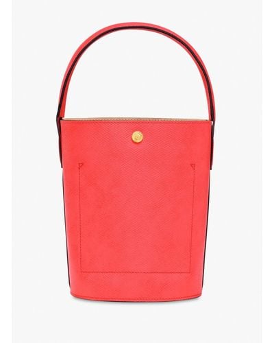 Longchamp `Epure` Small Bucket Bag - Rosso