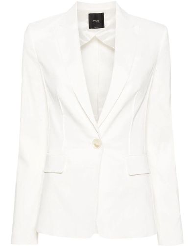 Pinko Ghera Linen-blend Blazer - White