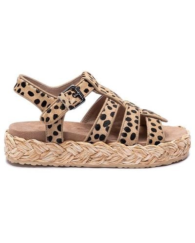 Mou `Raffia Braid Sandals` - Natural