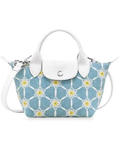 Longchamp `le Pliage Marguerites` Extra Small Handbag - Blue