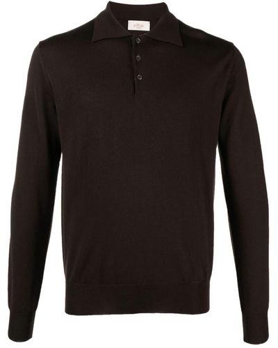Altea 3 Buttons Long Sleeve Polo Shirt - Black