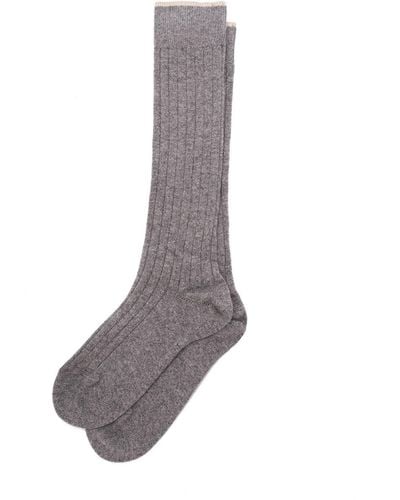 Brunello Cucinelli Rib Knit Socks - Gray