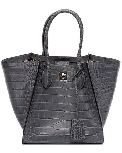 Ermanno Scervino Medium Leather Shopping Bag - Blue