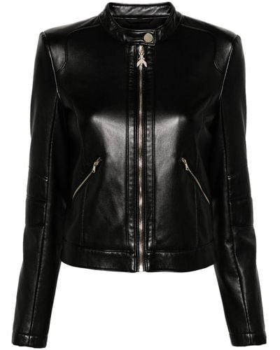 Patrizia Pepe Paneled Faux-leather Jacket - Black