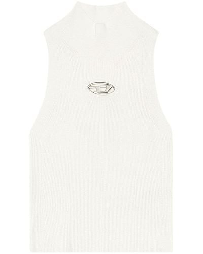 DIESEL Top With Logo Plaque - White