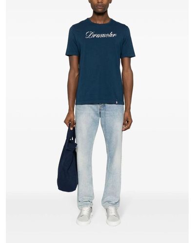 Drumohr Print T-Shirt - Blu
